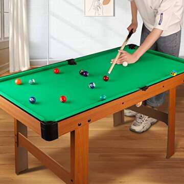 BBnote 48" Green Mini Pool Table, Billiard Tables Includes 21 Billiards Equipment Accessories, Game Table for Kids and Adults