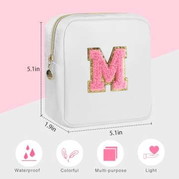 OWTING Sanitary Napkin Storage Bag, Period Bag, Portable Period Pouch, Feminine Menstrual Pad Tampon Organizer, First Period Kit for teen Girls (White)