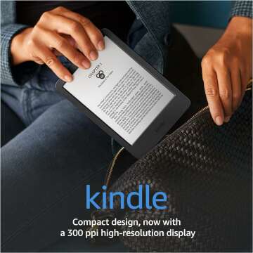 Amazon Kindle - Lightest, Compact, Extended Battery, 16GB Storage - Black