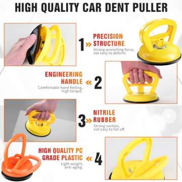 Ynipanda Dent Puller,3pcs Car Dent Puller with Rag,Dent Repair Kit,Puller Dent Suction Cup,Car Dent Puller for Maintenance Workers,Dent Puller for Cars Body,Glass,Screen,Objects Moving