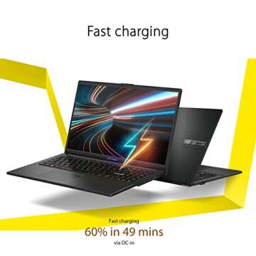 ASUS Vivobook Go 15.6” FHD Laptop, AMD Ryzen 3 7320U, 8GB, 128GB, Windows 11 Home, Mixed Black, E1504FA-AS33