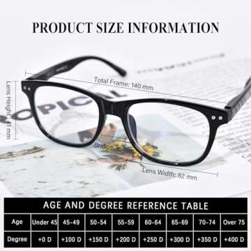 FONHCOO Progressive Multifocal Reading Glasses for Women Men, Anti Blue Light Computer Readers with Spring Hinges (Black 1.0)