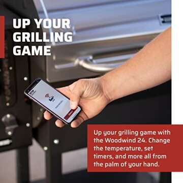 Camp Chef Woodwind WIFI 24" Grill with Side Shelf - Pellet Grill & Smoker for Outdoor Cooking - Bluetooth & WIFI Connectivity - 160°F to 500°F Range - 811 Sq In Total Rack Surface Area