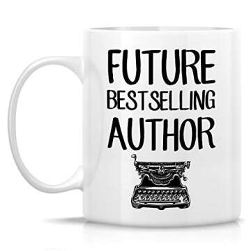 Retreez Funny Mug - Future Best Author Literary Novel Writer Journalist 11 Oz Ceramic Coffee Mugs - Funny, Sarcastic, Motivational, Inspirational birthday gifts for friends coworker dad mom