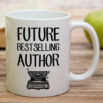 Retreez Funny Mug - Future Best Author Literary Novel Writer Journalist 11 Oz Ceramic Coffee Mugs - Funny, Sarcastic, Motivational, Inspirational birthday gifts for friends coworker dad mom