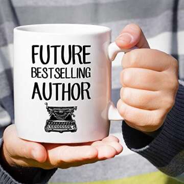 Retreez Funny Mug - Future Best Author Literary Novel Writer Journalist 11 Oz Ceramic Coffee Mugs - Funny, Sarcastic, Motivational, Inspirational birthday gifts for friends coworker dad mom