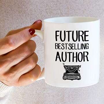 Retreez Funny Mug - Future Best Author Literary Novel Writer Journalist 11 Oz Ceramic Coffee Mugs - Funny, Sarcastic, Motivational, Inspirational birthday gifts for friends coworker dad mom