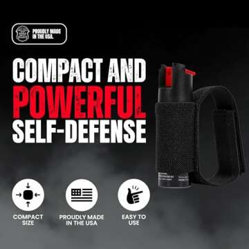 POLICE MAGNUM Pepper Spray Self Defense- Running Safety Gear- Made in The USA (2 Pack 1/2oz Joggers) (Black 2 Pack)