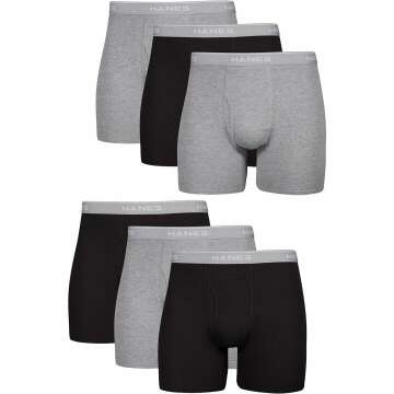 Hanes Men's Boxer Briefs: Soft Cotton Underwear Multipack