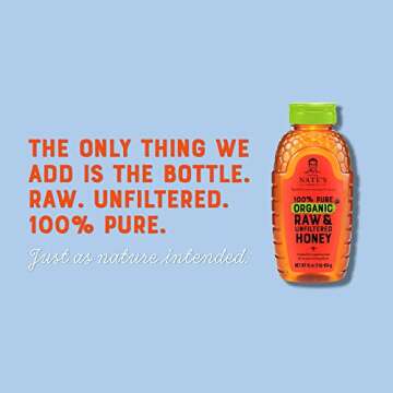 Nate's Organic Raw Unfiltered Honey - 16oz Bottle