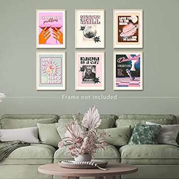 HENCT 6 Pieces Music Poster Home Decor By Singer Album Cover Posters Canvas Wall Art HD Picture Print Living Room Bedroom Decorative Painting Vintage Room Aesthetics (6P 8x10in Unframed)