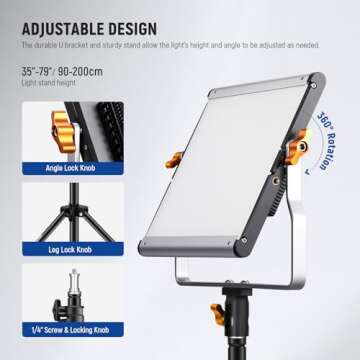 Neewer 2 Packs Dimmable Bi-Color 480 LED Video Light and Stand Lighting Kit Includes: 3200~5600K CRI 96+ LED Panel with U Bracket, 75 inches Light Stand for YouTube Studio Photography, Video Shooting