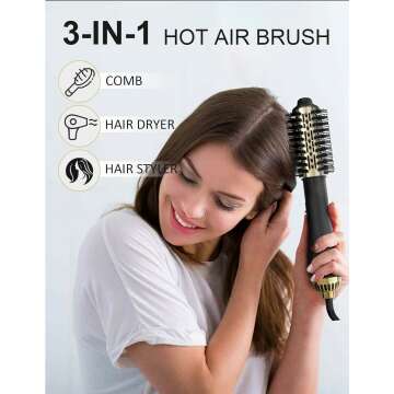 LANDOT Blow Dryer Brush & Volumizer for Effortless Styling