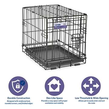 MidWest Homes for Pets Newly Enhanced Single Door iCrate Dog Crate, Includes Leak-Proof Pan, Floor Protecting Feet , Divider Panel & New Patented Features