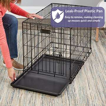 MidWest Homes for Pets Newly Enhanced Single Door iCrate Dog Crate, Includes Leak-Proof Pan, Floor Protecting Feet , Divider Panel & New Patented Features