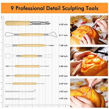 Halloween Pumpkin Carving Kit - 25 PCS Tools & Stencils