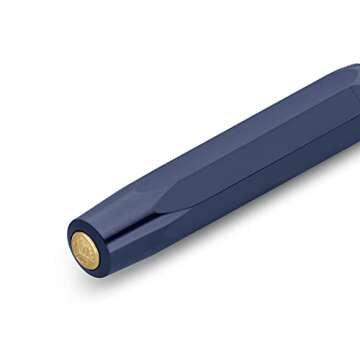 Kaweco CLASSIC SPORT Fountain Pen Navy Blue with 23 Carat Gold-Plated Steel Nib and Iridium Tip for Ink Cartridges I Sport Fountain Pen 13 cm I Nib: BB (Extra Broad)