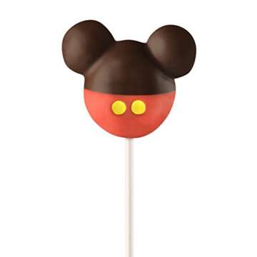 Disney Mickey Mouse Cake Pop Maker by Select Brands - Cake Pops Kit & Supplies - Includes Cake Pop Maker, 25 Cake Pop Sticks, Piping Bag & Recipes - Gifts for Disney Lovers - Makes 4 Mickey Cake Pops