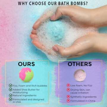 Bath Bombs for Women Gift Set - 24 Natural and Organic Bath Bombs with Essential Oils & Moisturizing Shea Butter-Graduation, Birthday Gifts for Women, Teen Girls, Kids, Selfcare Gifts Bridesmaid Gift