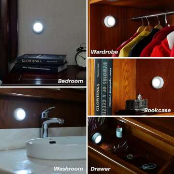 LED Tap Lights – 5 Pack Push and Touch Battery Powered