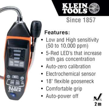 Klein ET120 Gas Leak Detector with 18-Inch Gooseneck