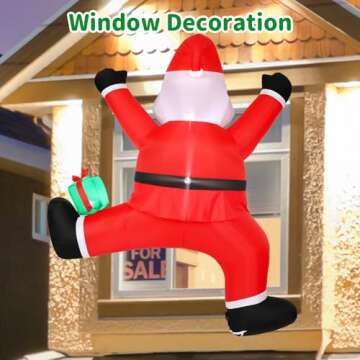 Climbing Santa Christmas Inflatables – 6 FT LED Decor