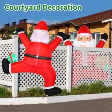 Climbing Santa Christmas Inflatables – 6 FT LED Decor