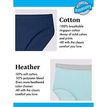 Cotton Briefs for Women - Tag Free, 12 Pack, Regular/Plus