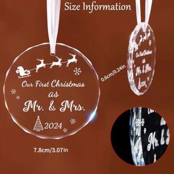 Our First Christmas as Mr& Mrs Ornament, Wedding Gifts, Bridal Shower Gifts, First Christmas Married Ornament 2024 Mr and Ms Smith Marriage Gifts, Bride, Wedding Gifts for Couple