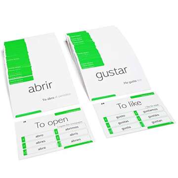 800 Spanish Conjugation Flash Cards - 200 Verbs with Full Examples in Both Spanish and English and 9 Different Tenses