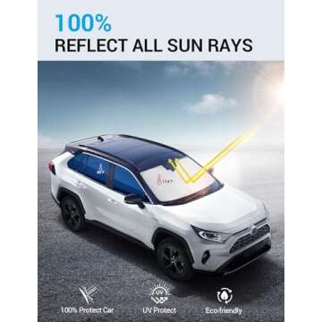 Proadsy 2025 Upgrade Front Windshield Sun Shade Foldable RAV4 Sunshade Protector Custom Fit 2019-2025 RAV-4 SUV Crossover, TRD Off-Road, LE XLE Premium Limited XSE Hybrid Adventure Prime Accessories