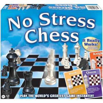 No Stress Chess by Winning Moves Games USA, Celebrating 20 Years as the Chess Teaching Game Using Innovative Action Cards, for 2 Players, Ages 7+ (1091)