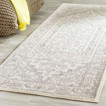 SAFAVIEH Adirondack Collection Runner Rug - 2'1" x 6', Ivory & Silver, Oriental Medallion Design, Non-Shedding & Easy Care, Ideal for High Traffic Areas in Living Room, Bedroom (ADR108B)