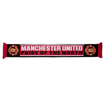 Manchester United FC Authentic EPL "Pride Of The North" Scarf,red,black,white,4.5 ft long