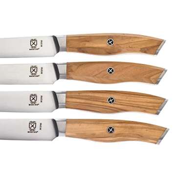 Mercer Culinary Olive Wood 4-Piece Steak Knife Set