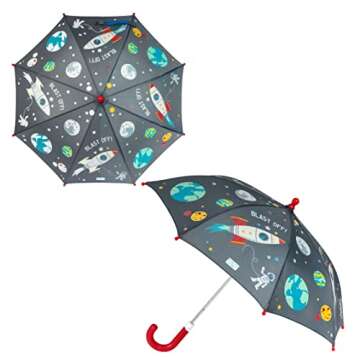 Stephen Joseph Kids' Color Changing Umbrella, SPACE, 23" X28