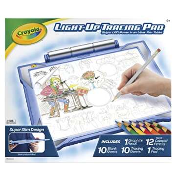 Crayola Light Up Tracing Pad - Blue, Tracing Light Box for Kids, Drawing Pad, Classroom Toy for Kids, Gifts for Boys & Girls, 6+