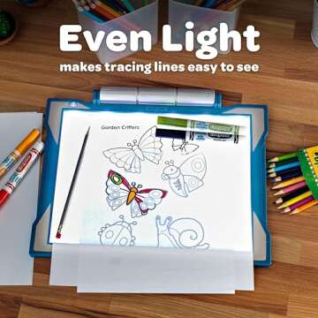 Crayola Light Up Tracing Pad - Blue, Tracing Light Box for Kids, Drawing Pad, Classroom Toy for Kids, Gifts for Boys & Girls, 6+