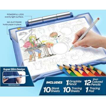 Crayola Light Up Tracing Pad - Blue, Tracing Light Box for Kids, Drawing Pad, Classroom Toy for Kids, Gifts for Boys & Girls, 6+