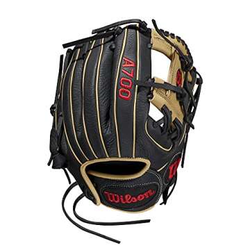 Wilson 2022 A700 11.5" Infield Baseball Glove - Black/Blonde/Red, Right Hand Throw