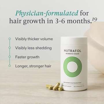 Nutrafol Women's Hair Growth Supplements, for Women 18-44 Years Old, Clinically Tested for Visibly Thicker, Stronger Hair, 100% Vegan Ingredients, Dermatologist Recommended - 1 Month Supply, 1 Pouch