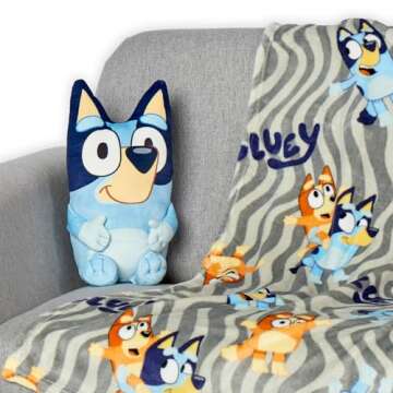 Bluey Silk Touch Throw and Hugger Set | 50x60 Inches