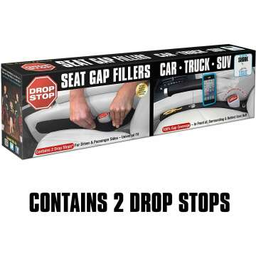 Drop Stop Car Seat Gap Filler - 2 Pack with Light