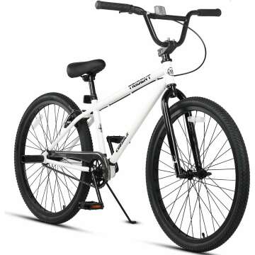 24 26 Inch BMX Race Bike Trident Bicycles Beginner-Level to Advanced Riders with 2 Pegs, Multiple Colors