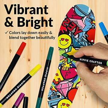 Fabric Markers, Permanent No-Bleed Fabric Pens for Clothes, Baby Clothes, Canvas, Upholstery, T-Shirts, Shoes, and More, 26 Piece Set for Artists and Kids, Ideal for Coloring and DIY Projects