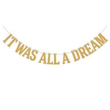 It Was All a Dream Banner, 90's Party Decor, 90s Party Supplies, Hip Hop, Rap, Hip Hop Hooray Banner, 90's Birthday Party Decorations Gold Glitter