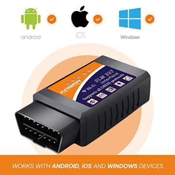 OBD2 Scanner & WIFI Car Code Reader – Clears Check Engine Light Instantly – Diagnose 3000 Car Codes - Wireless Car Diagnostic Scanner – Auto Scanner For 1996+ Vehicles (iOS & Android Devices Only) (1)