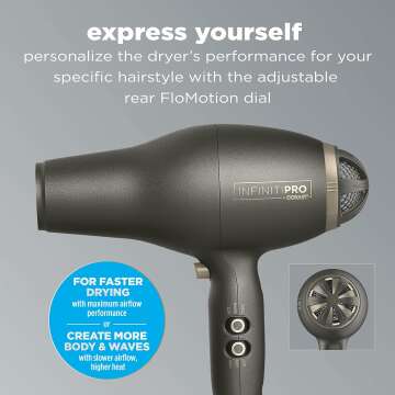 INFINITIPRO BY CONAIR FloMotion Pro Hair Dryer | Personalize Your Drying Experience