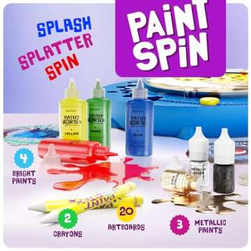 Paint Spin Art Machine Kit for Kids - Arts & Crafts for Boys & Girls Ages - Easter Art Craft Set Gifts for 6-9 Year Old Boy, Girl- Cool Painting Spinner Toys Kits Sets - Birthday Gift Ideas 6 7 8 9