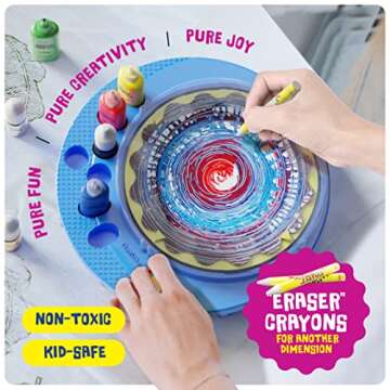 Paint Spin Art Machine Kit for Kids - Arts & Crafts for Boys & Girls Ages - Easter Art Craft Set Gifts for 6-9 Year Old Boy, Girl- Cool Painting Spinner Toys Kits Sets - Birthday Gift Ideas 6 7 8 9